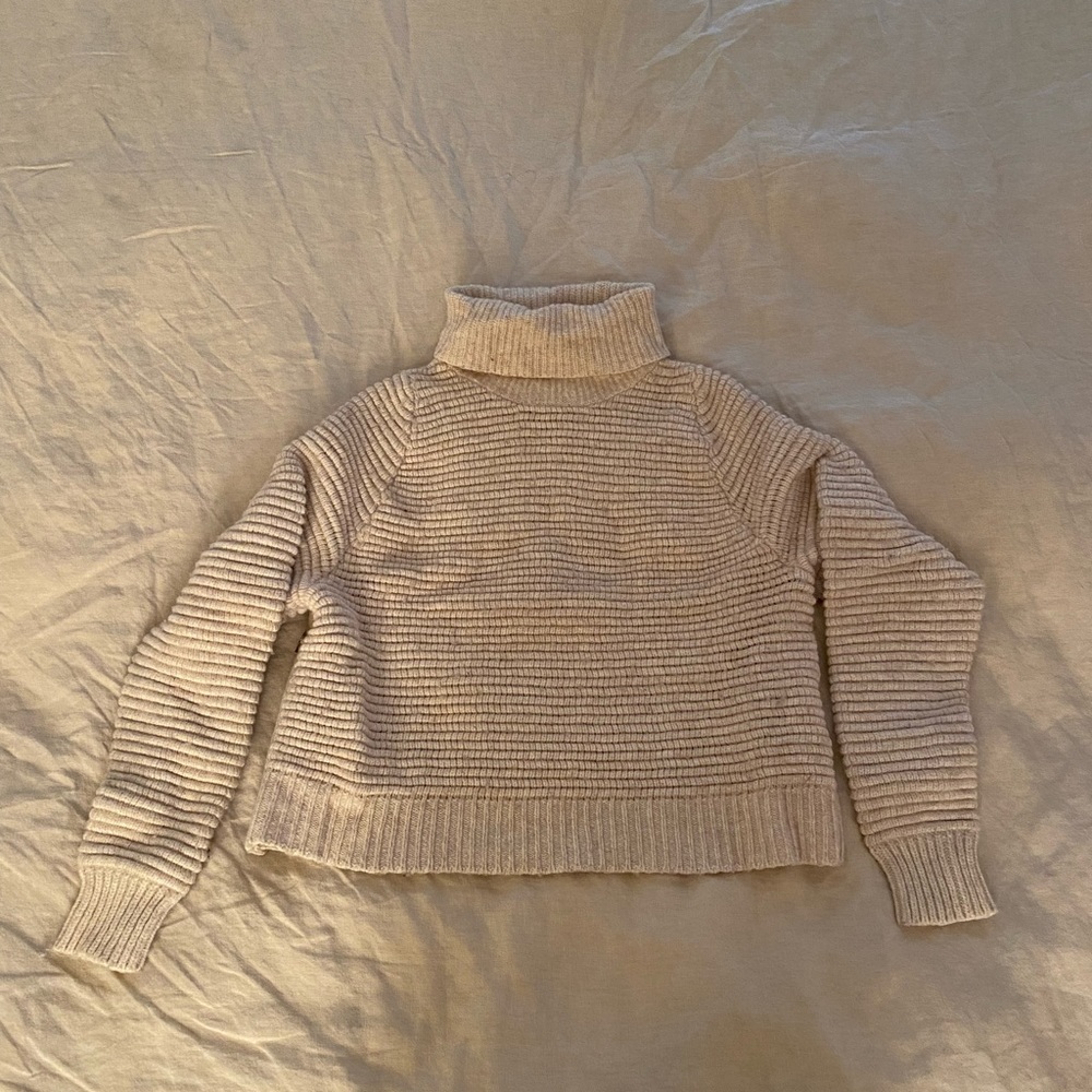 Madewell Wool Mix Turtleneck Sweater, Cream, XS